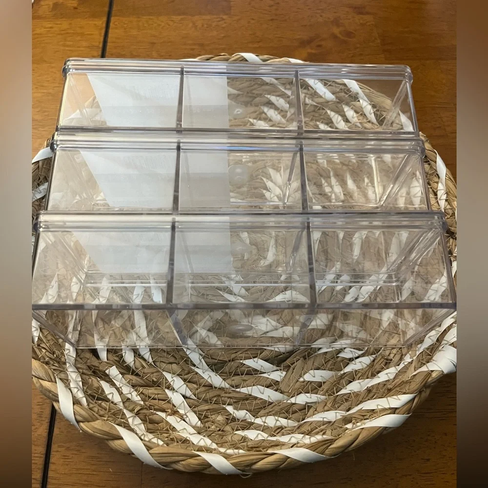 COPY - ORGANIZING LIDS Storage Essential. Stackable Organizers Transparent.